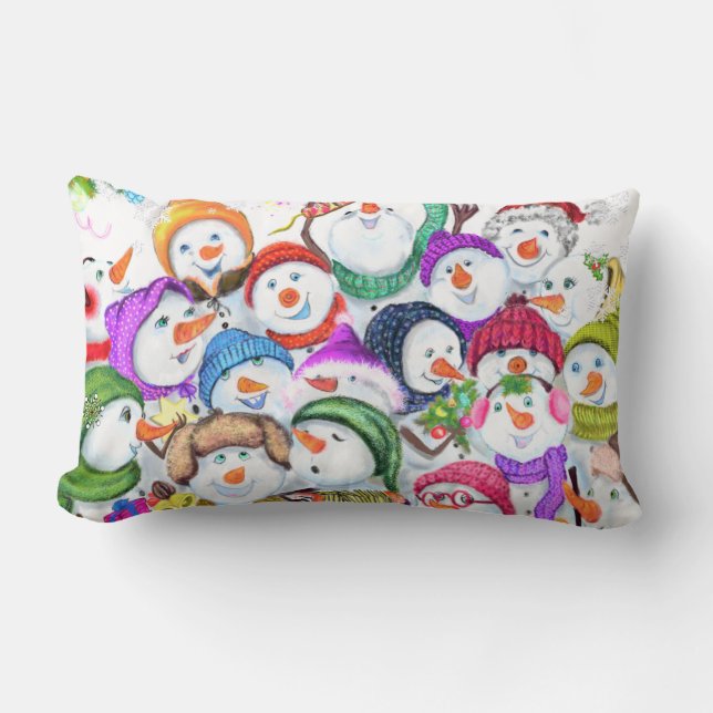Snowmans jul Lumbar Pillow Gift Lumbarkudde (Framsida)
