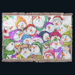 Snowmans jul Throw Blanket Gift Filt<br><div class="desc">Lycklig Snowmans God jul Party Funny Teckning Tecknad Firande - Välj / lägg till din unika text / teckensnitt / Färg - Gör din Snögubbearna gåva - Ändra storlek och flytta eller ta bort och lägg till Speciell / bild med anpassning inslag! - Teckning och MJÖLKS utformning. Du kan också...</div>