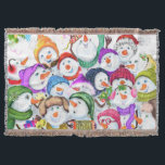 Snowmans jul Throw Blanket Gift Filt<br><div class="desc">Lycklig Snowmans God jul Party Funny Teckning Tecknad Firande - Välj / lägg till din unika text / teckensnitt / Färg - Gör din Snögubbearna gåva - Ändra storlek och flytta eller ta bort och lägg till Speciell / bild med anpassning inslag! - Teckning och MJÖLKS utformning. Du kan också...</div>