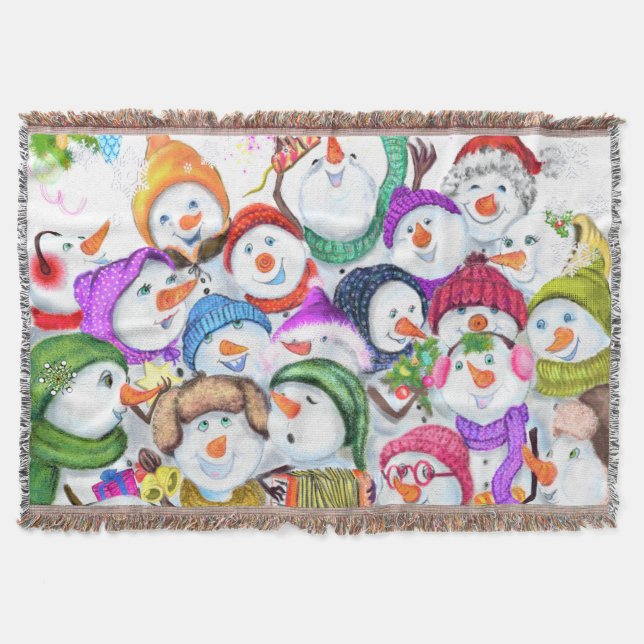 Snowmans jul Throw Blanket Gift Filt (Framsidan)
