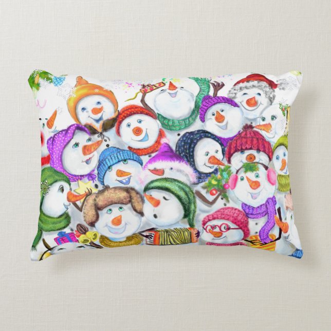 Snowmans juldekoration Pillow Gift Prydnadskudde (Framsidan)