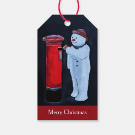 Snowman's Letter to Santa Painting by Alfred Fox Presentetikett