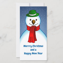 Snowmans Merry Christmas and Happy New Year Julkort