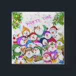Snowmans Party Funny julklapp Gift<br><div class="desc">Knappar med Lycklig Snowmans God jul Party Funny Teckning Tecknad Snögubbe och text - Välj / lägg till din unika text / teckensnitt / Färg - Gör din Speciella knappgåva - Ändra storlek och flytta eller ta bort och lägg till inslag / bild med anpassning verktyg! - Teckning och MJÖLKS...</div>
