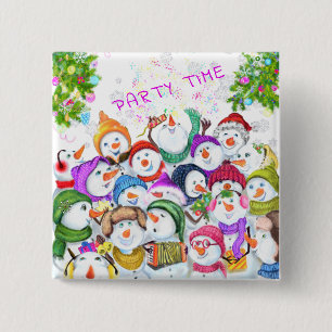Snowmans Party Funny julklapp Gift Knapp