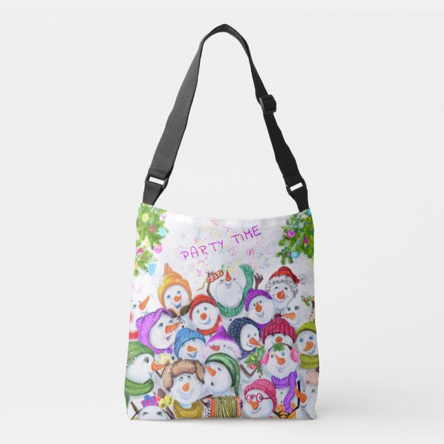 Snowmans Party jul Crossbody Bag Axelväska (Framsida)