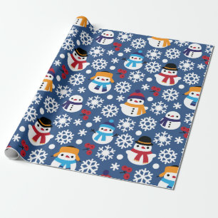 Snowmans & Snöflingor Seamless Mönster Presentpapper