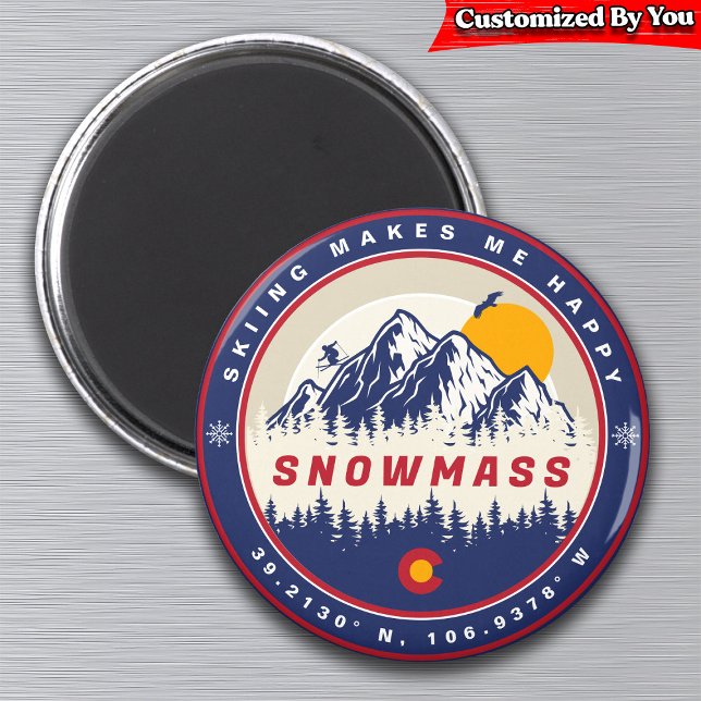 Snowmass Colorado Flagga Mountain Ski Souvenir Magnet (Skapare uppladdad)