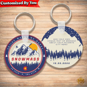 Snowmass Colorado Flagga Mountain Ski Souvenir Nyckelring