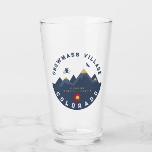 Snowmass Colorado Flagga Retro Sunset Ski Souvenir Glaskopp