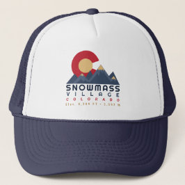 Snowmass Colorado Flagga Retro Sunset Ski Souvenir Keps