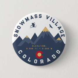 Snowmass Colorado Flagga Retro Sunset Ski Souvenir Knapp
