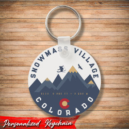 Snowmass Colorado Flagga Retro Sunset Ski Souvenir Nyckelring