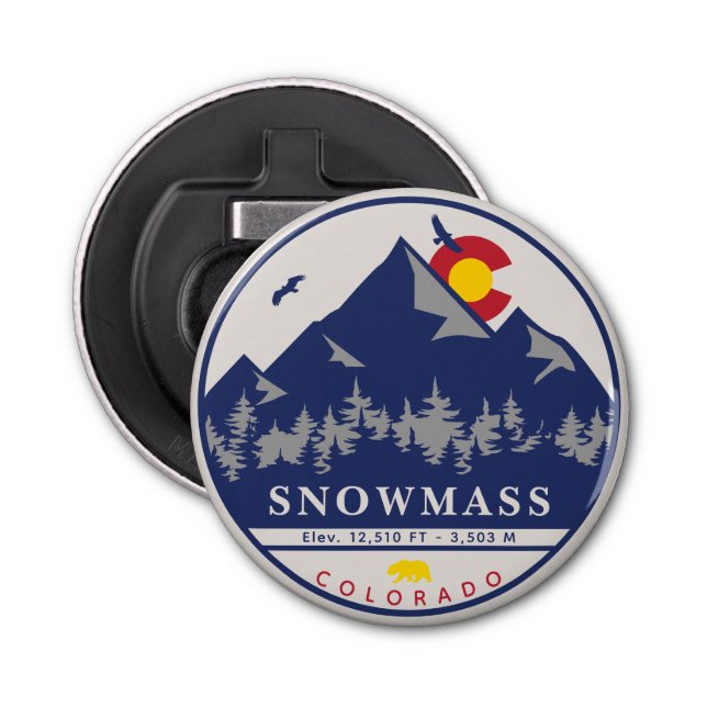 Snowmass Colorado Retro Sunset Ski Souvenirs Flasköppnare (Framsidan)