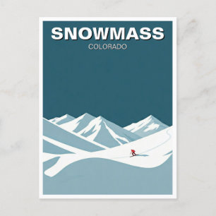 Snowmass Colorado Skier Skiing Vykort