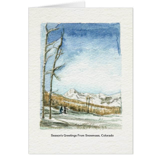 Snowmass, Colorado Watercolor Image OBS Kort (Framsidan)