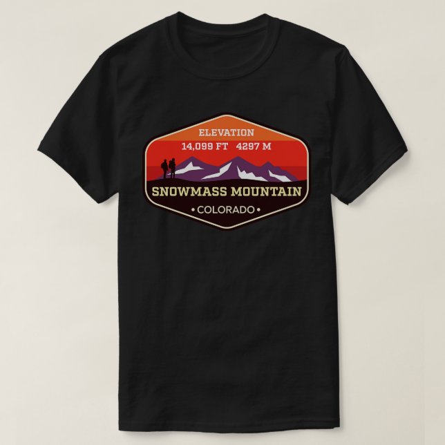 Snowmass Mountain Colorado 14ers Bergsklätting T Shirt (Design framsida)