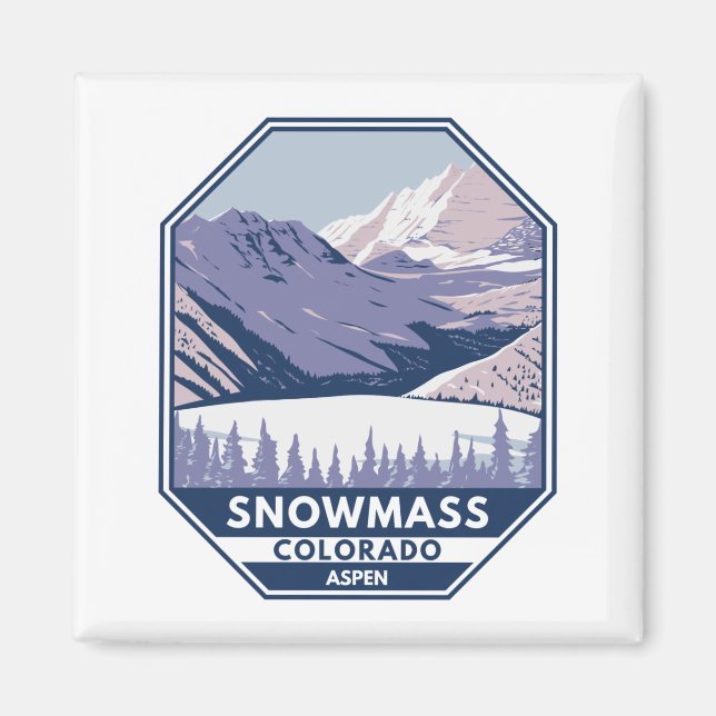Snowmass Ski Area Winter Aspen Colorado Magnet (Framsidan)