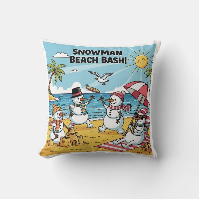 Snowmen Beach Bash Kudde (Framsida)