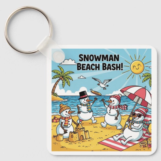 Snowmen Beach Bash Nyckelring (Framsida)