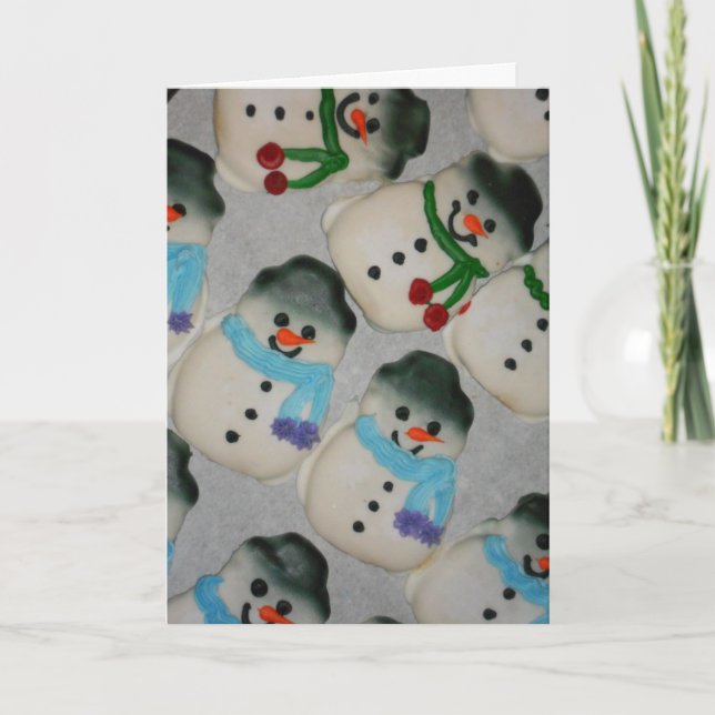 “Snowmen Cookies" Julkort Kort (Framsida)