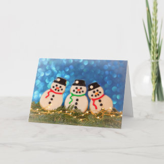 Snowmen Sugar Cookie Christmas Helgkort