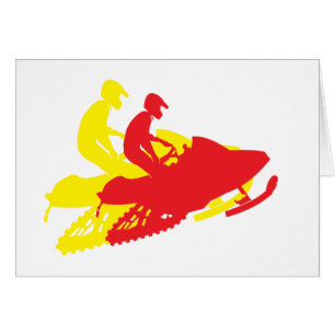 Snowmobil/sledder Hälsningskort