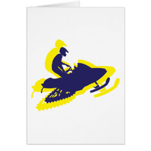Snowmobil/sledder Hälsningskort