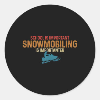 Snowmobile är Importanter Motor Sled Runt Klistermärke