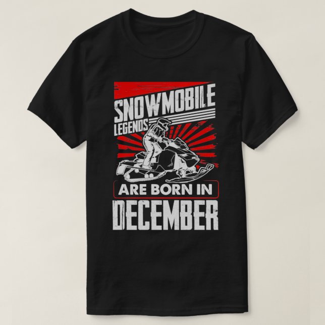 Snowmobile Birthday Snowmobile Legends Born de De T Shirt (Design framsida)
