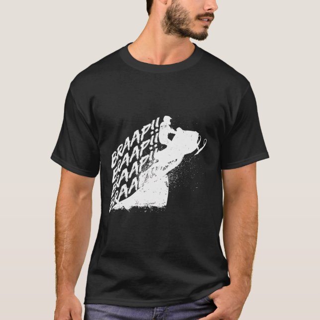 Snowmobile Braap Winter Motor Sled Snö, UB T Shirt (Framsida)