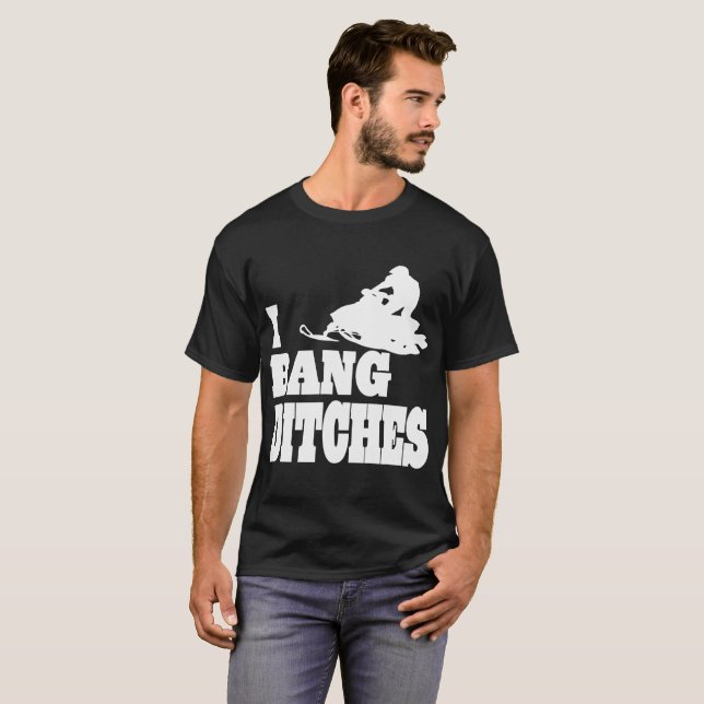 Snowmobile dikar jag smällen tshirten tee shirt (Hel framsida)