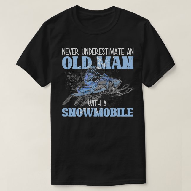 Snowmobile Gear Old Man Beard SnowMobile Helmet Sn T Shirt (Design framsida)