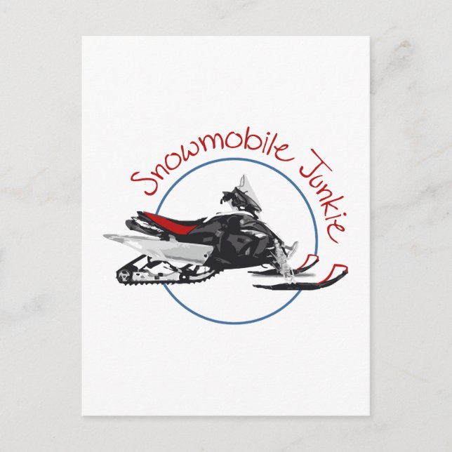 SnowMobile Junkie Vykort (Framsida)