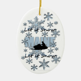 Snowmobile Låt det snöa Maine jul Ornament