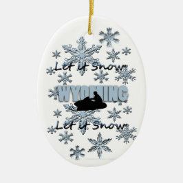 Snowmobile Låt det snöa Wyoming jul Ornament