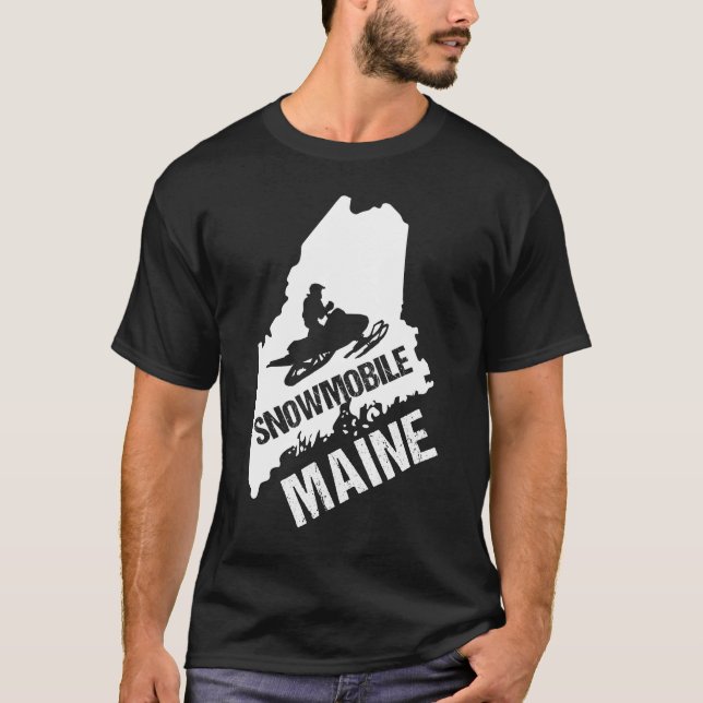 Snowmobile Maine Extreme Sport Arktis Skidoo Snö  T Shirt (Framsida)