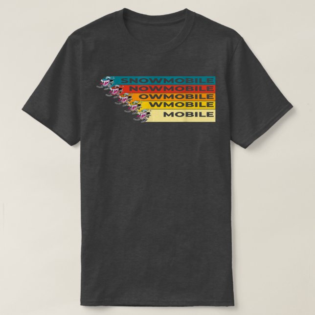 Snowmobile monster tävling i coola retro färg t shirt (Design framsida)