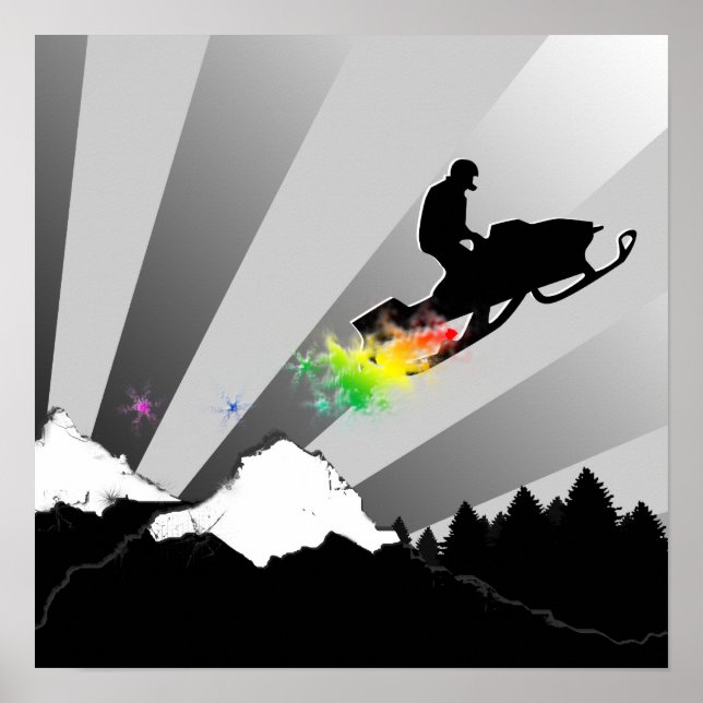 Snowmobile, pulverspår. poster (Framsidan)