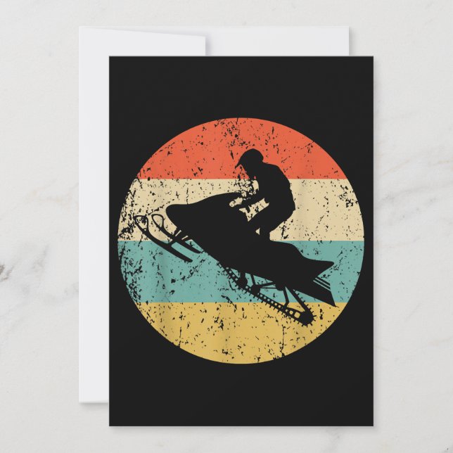 Snowmobile Retro Stil Snowmobiling Inbjudningar (Framsida)