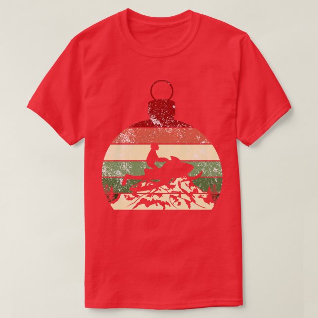 Snowmobile Retro Vintage jul T Shirt (Design framsida)