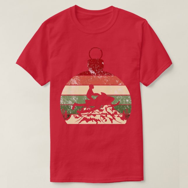 Snowmobile Retro Vintage jul T Shirt (Design framsida)