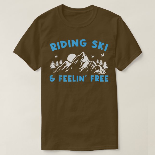Snowmobile Riding Ski & Känns gratis T Shirt (Design framsida)