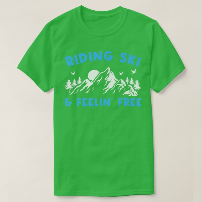 Snowmobile Riding Ski & Känns gratis T Shirt (Design framsida)