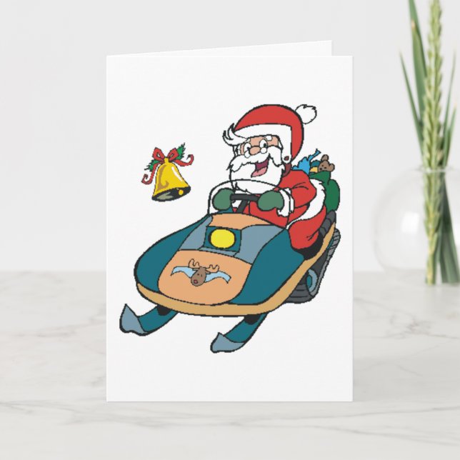 Snowmobile Santa Helgkort (Framsida)