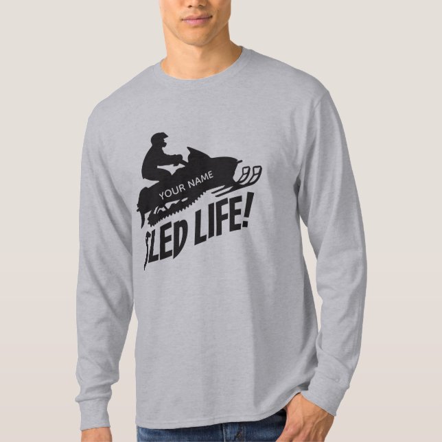 Snowmobile Sled Life Rider T Shirt (Framsida)