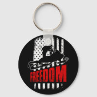 Snowmobile Snowmobiling Freedom Flagga USA