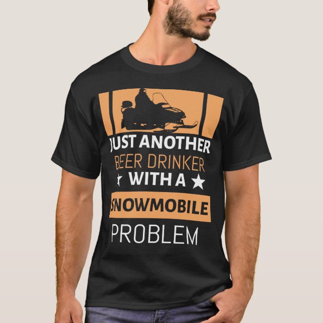 Snowmobile Tshirt Beer-drickare med snömobil proff T Shirt (Framsida)