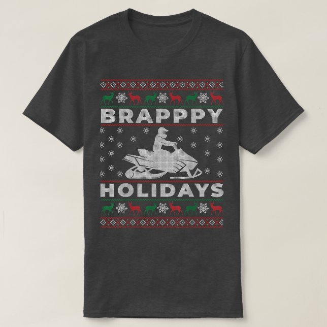 SnowMobile Ugly jul Sweater Gift for Snowmob T Shirt (Design framsida)