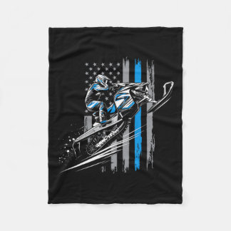 Snowmobile USA flagga Winter Sports SnowMobile Rid Fleecefilt